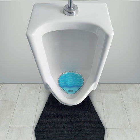 JJ CARE Urinal Mats + Free Urinal Screen Deodorizer (Pack of 8) Non-Slip Bathroom Urine Mat, Disposable Floor Mat with Urinal Screens, Absorbent Toilet Urine